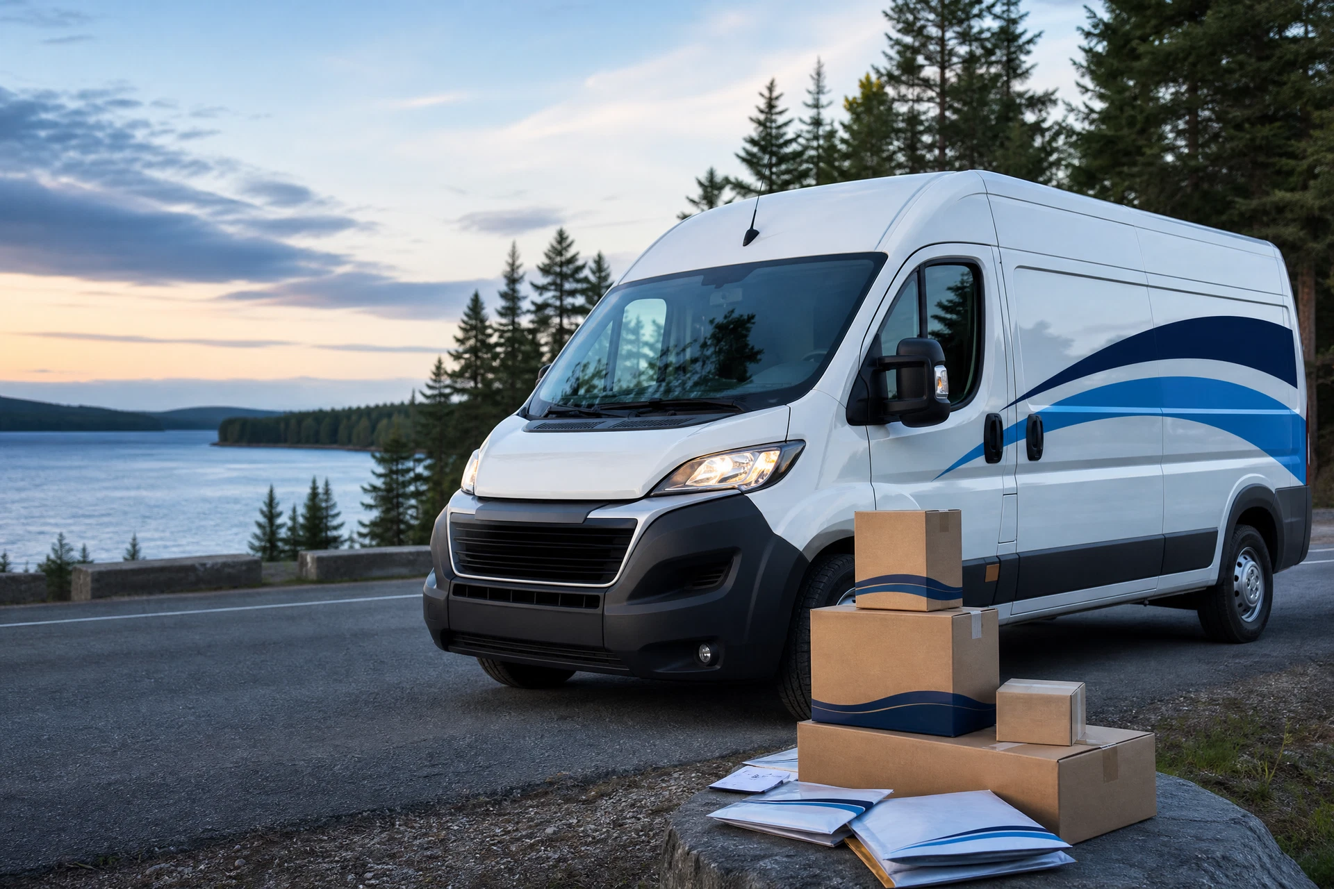 Bay to Bay Express delivery van with packages